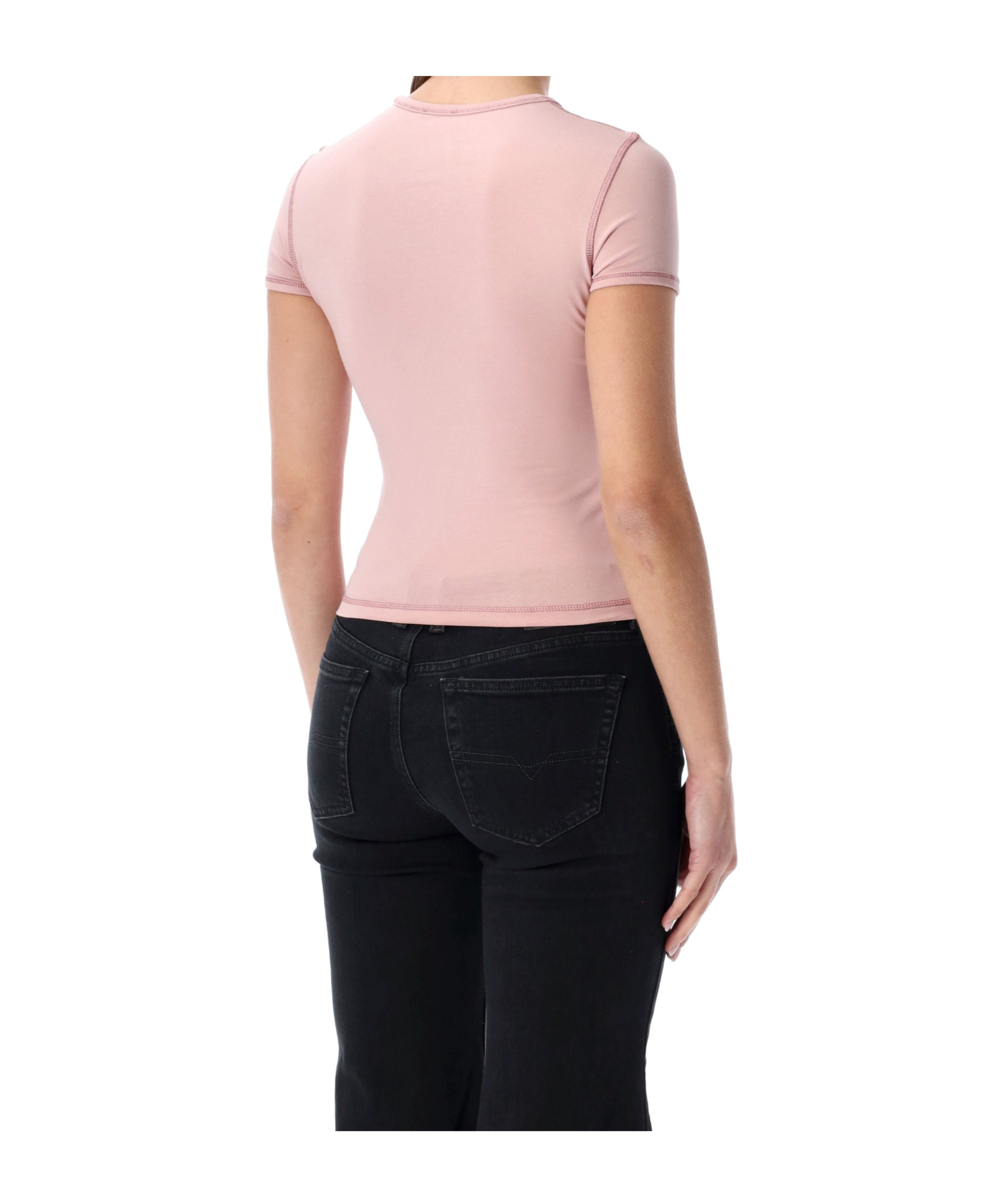 Diesel Heart Printed Crewneck T-shirt In Pink