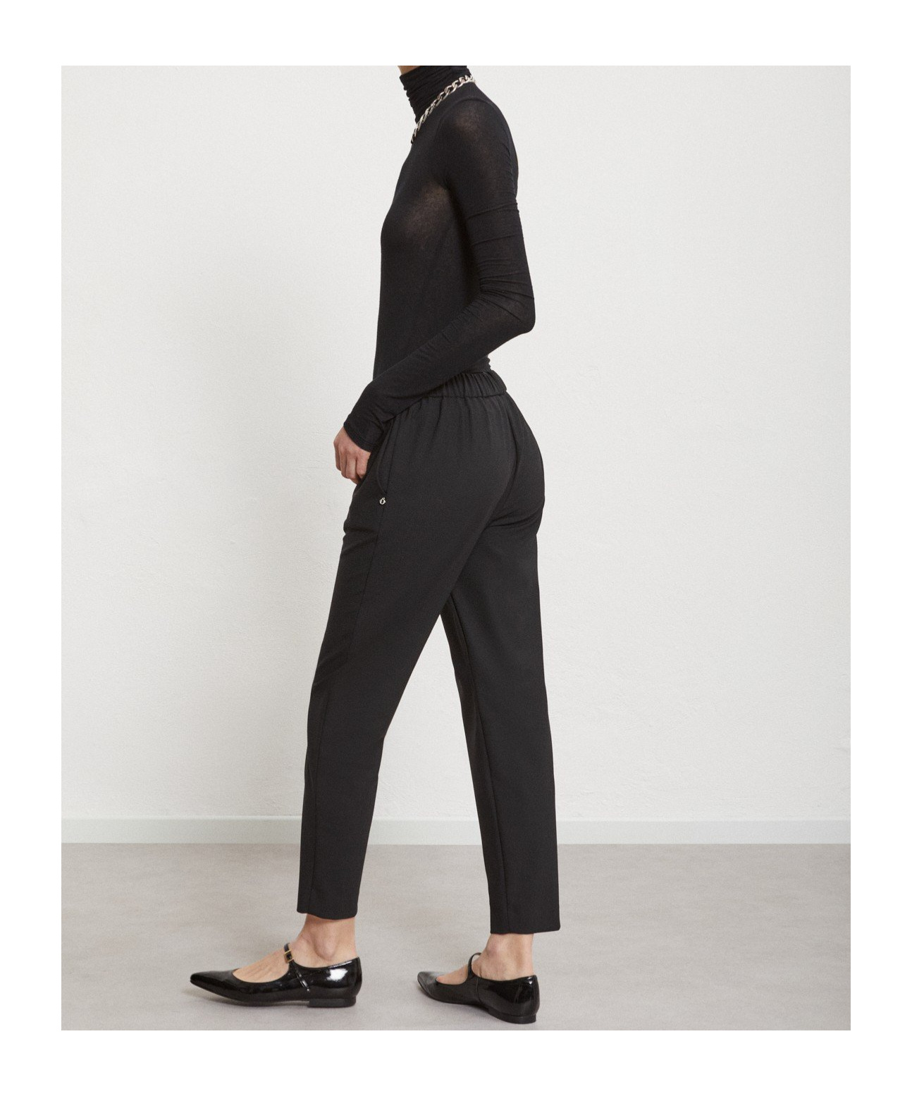 OTTOD'AME ELASTIC WAIST CASUAL PANTS