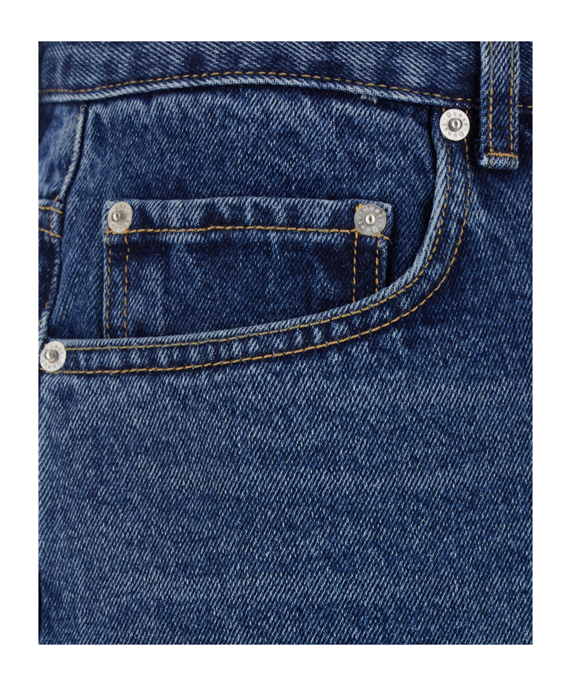 Dunst Blue Five Pocket Jeans With Logo Patch On The Back