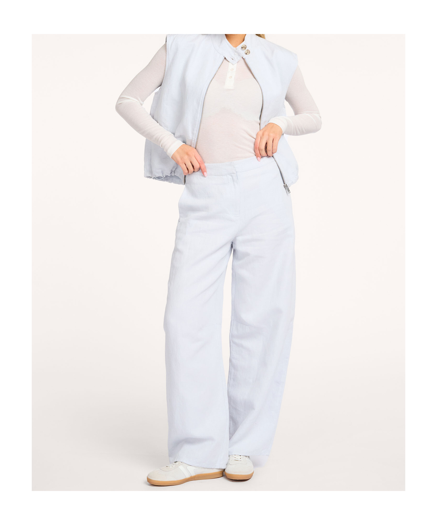 Samsoe & Samsoe Sarokos Elasticated-waist Trousers In White