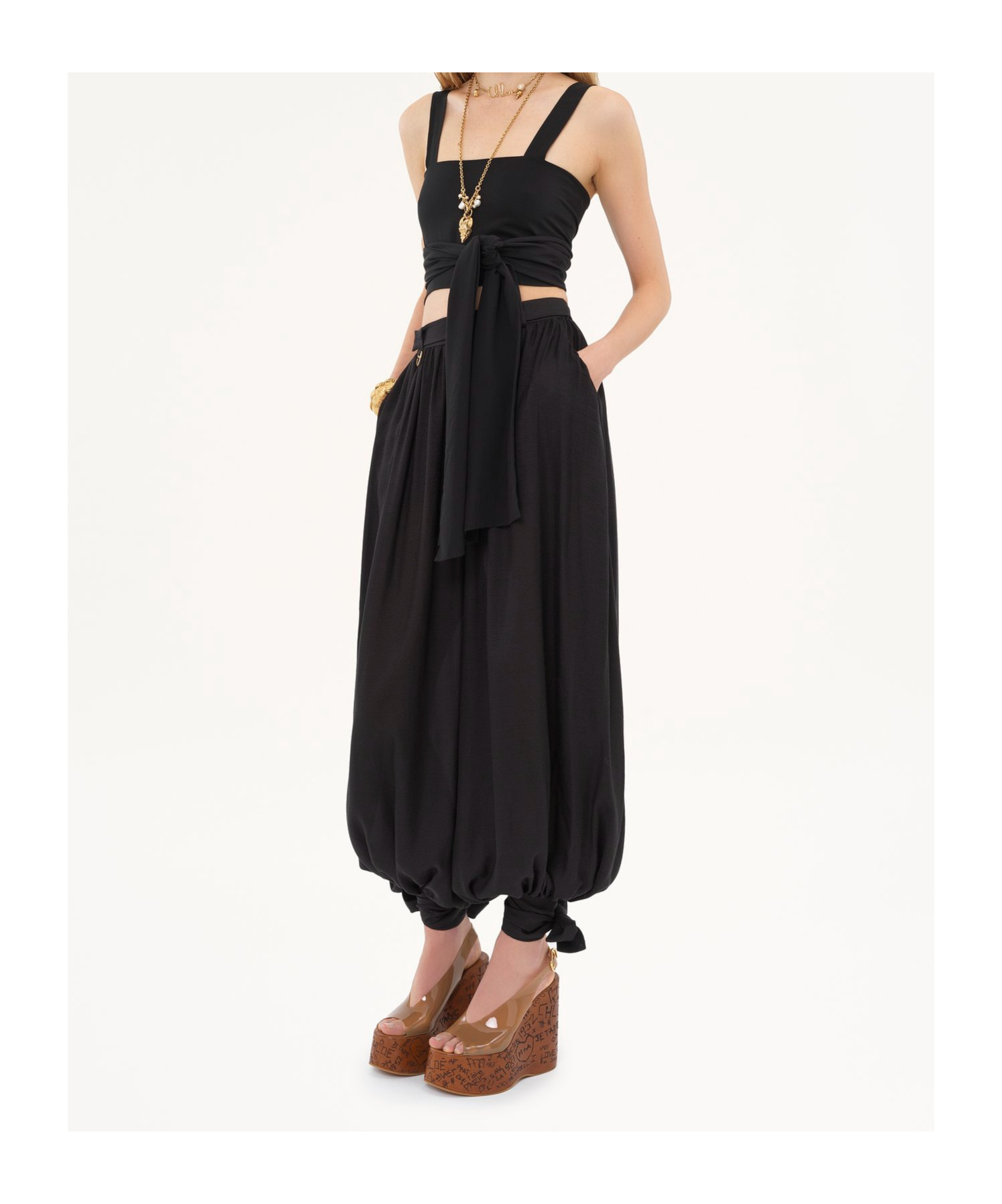 Chloé Pleated Trousers In Black