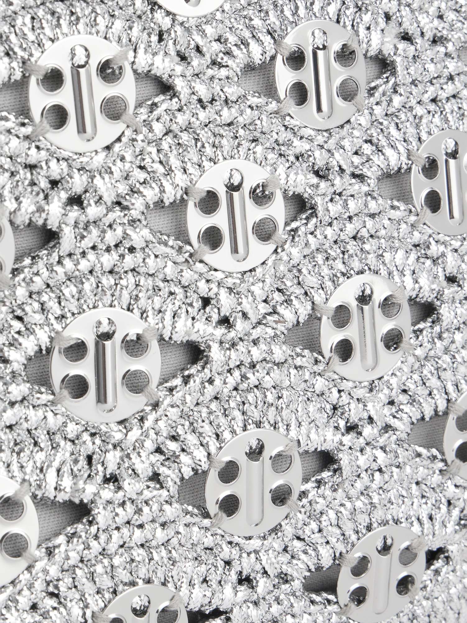 Rabanne Pouch In Lurex Raffia In Silver