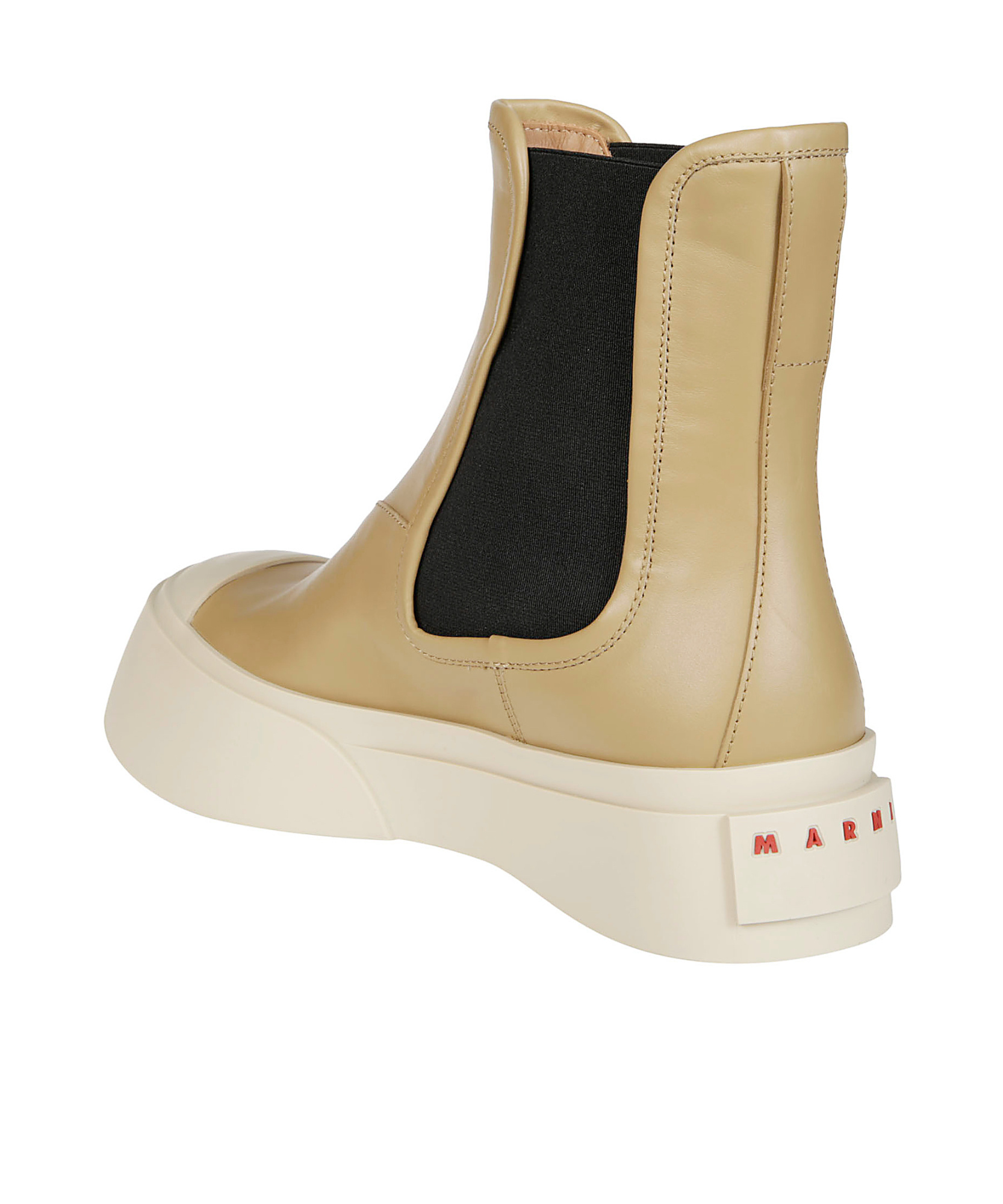 Marni Chunky Sole Chelsea Boot With Elastic Panels In Nude