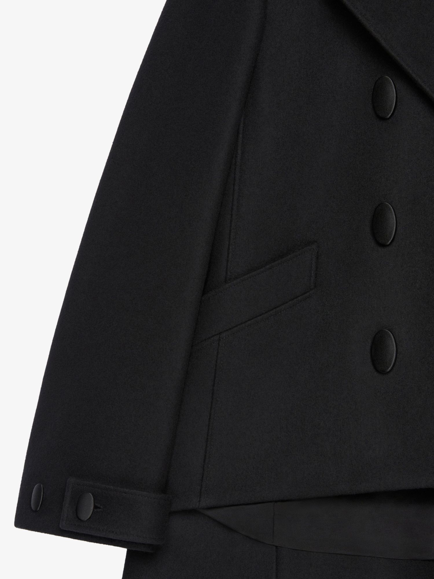 Givenchy Short Cut Wool Coat In Black