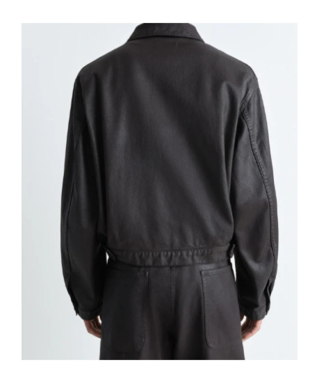 Lemaire Buttoned Trucker Jacket In Dark Chocolate