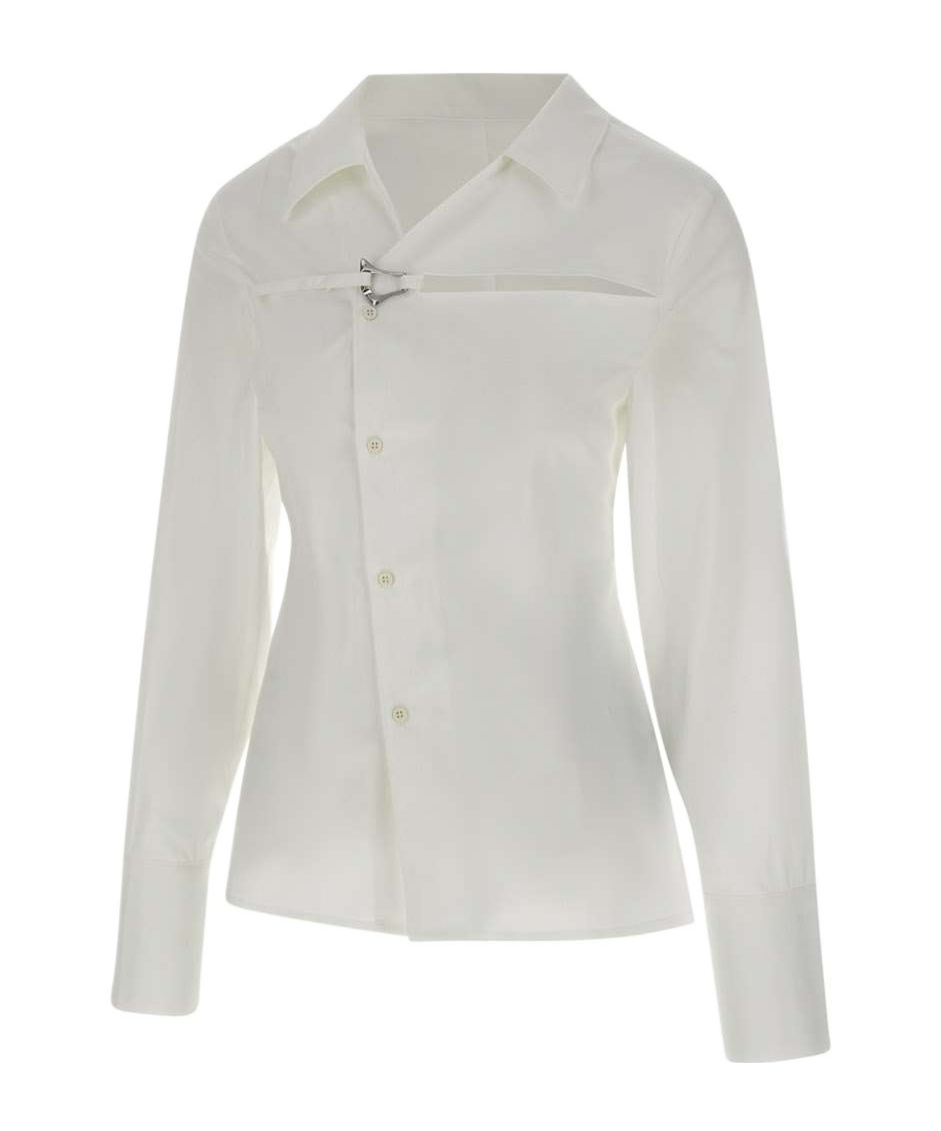 Heliot Emil Asymmetric Buckle Blouse In White