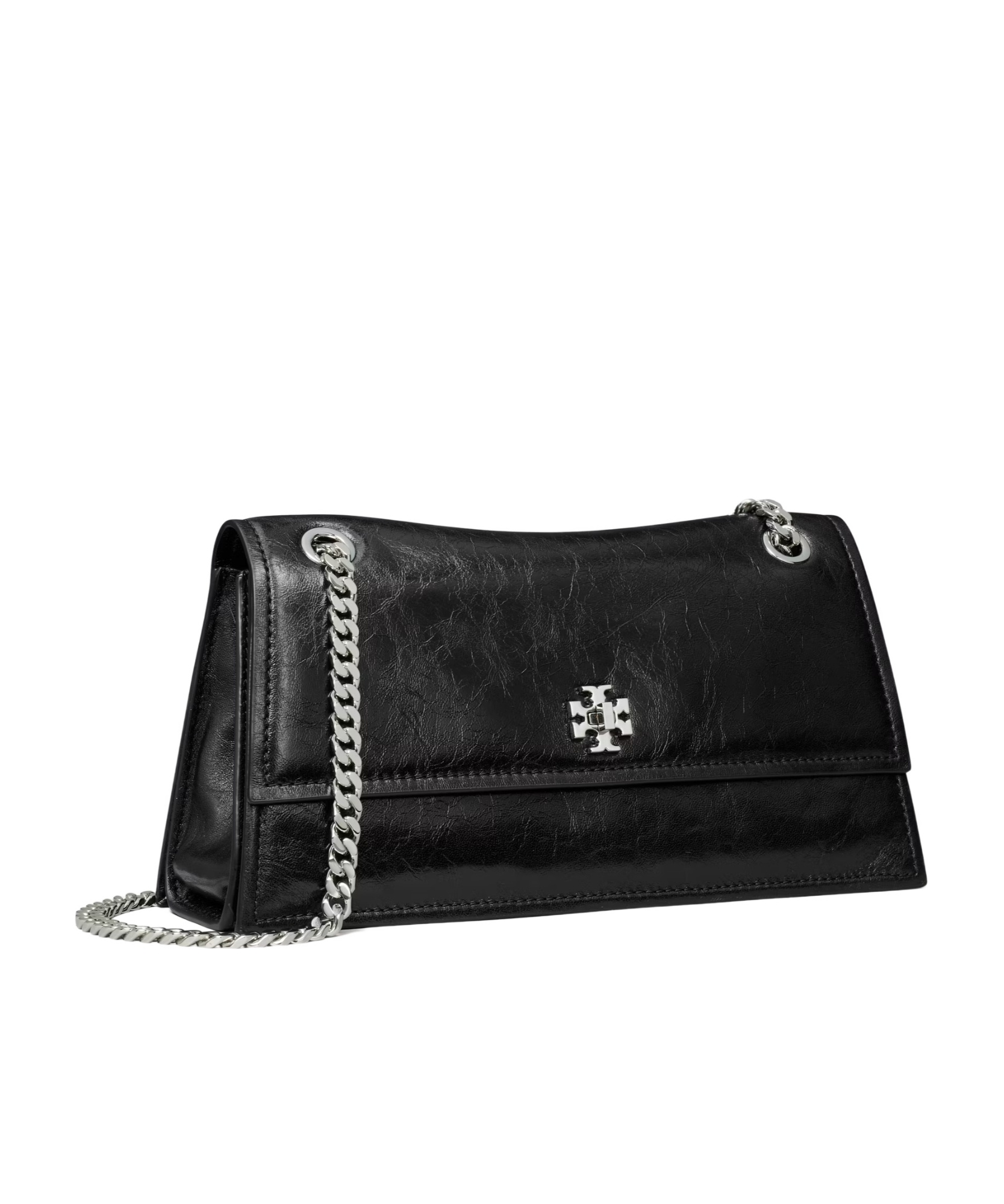 Tory Burch Kira Turnlock Leather Convertible Shoulder Bag In Black