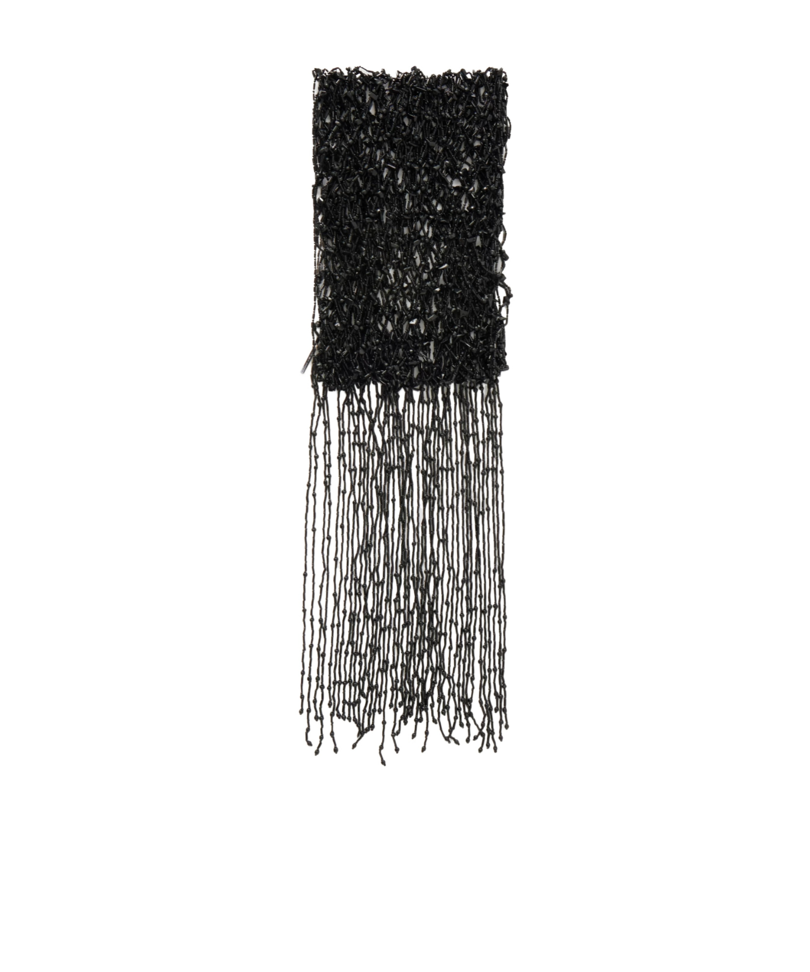 Dries Van Noten Tassel-decorated Beaded Scarf In Black