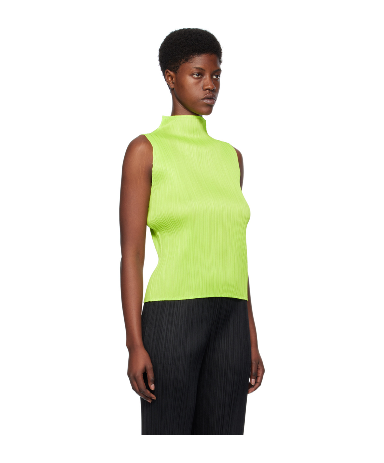 Shop Issey Miyake Pleated Vest In Green