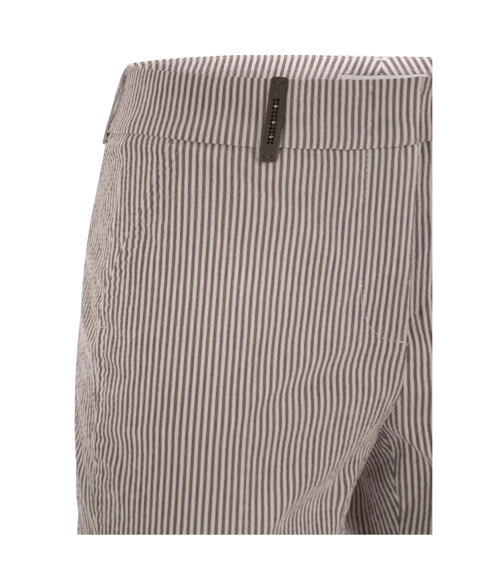 Shop Peserico Striped Casual Pants In Nude