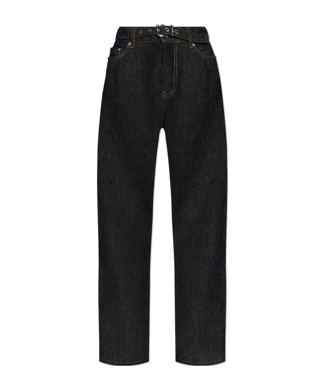 Ganni Rinse Belt Izey Jeans In Black