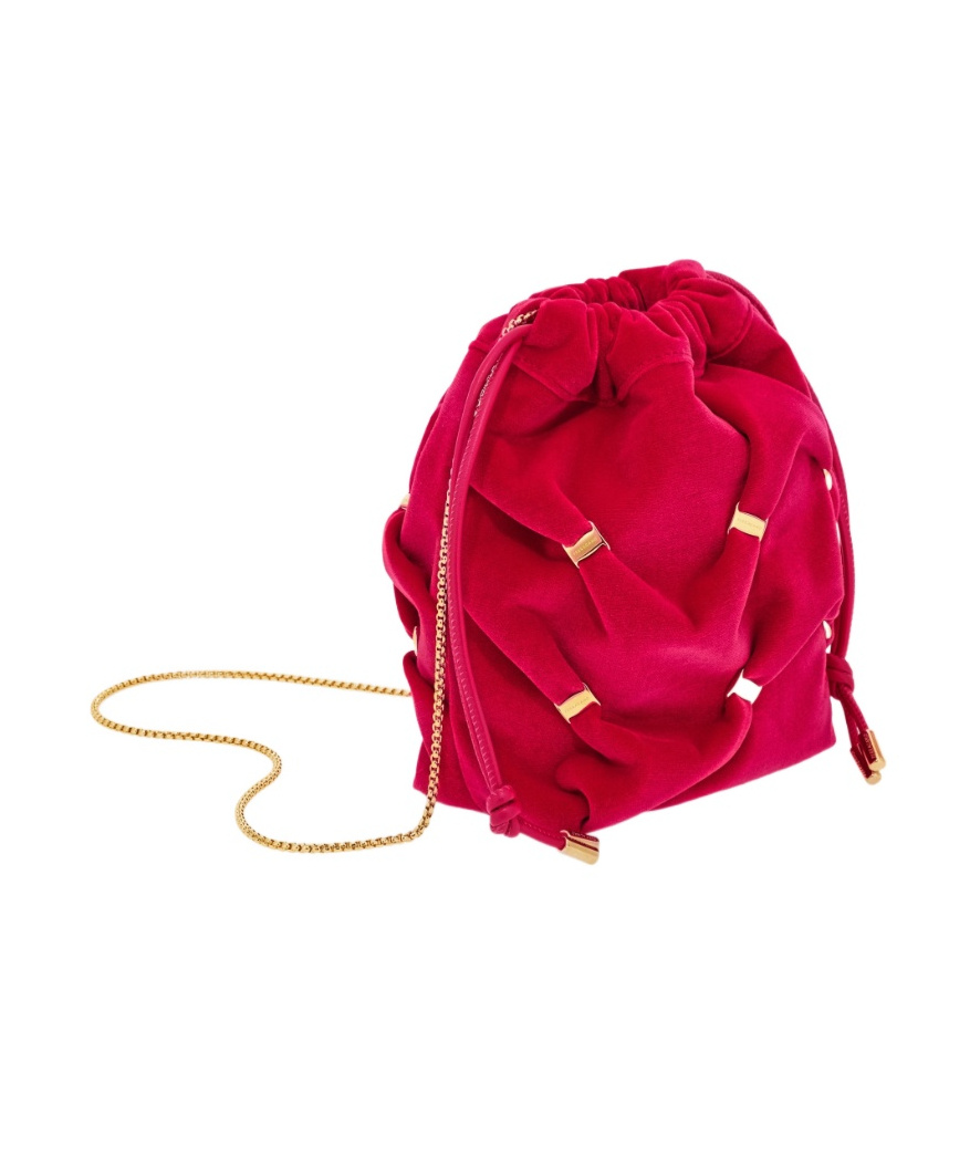 Ferragamo Mini Bow Bucket Bag In Red