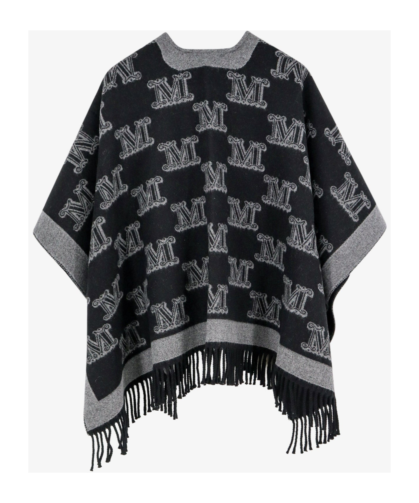 Max Mara Logo Cloak In Black