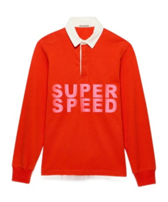 Jw Anderson Super Speed Polo Shirt Long Sleeve In Orange