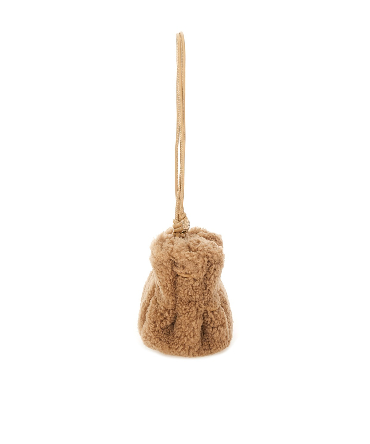 Hereu Textured Shoulder Bag Knotted Strap In Sand