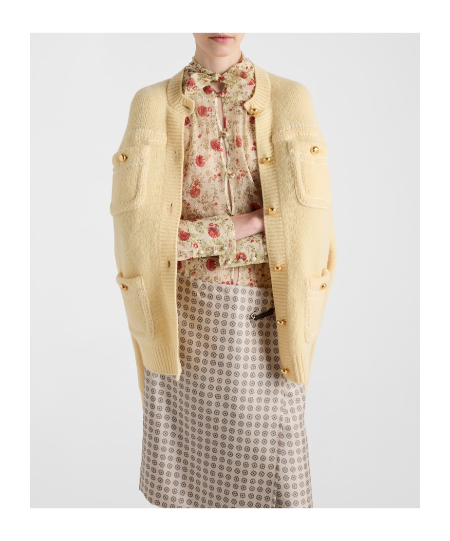 Prada Printed Chiffon Shirt In Red
