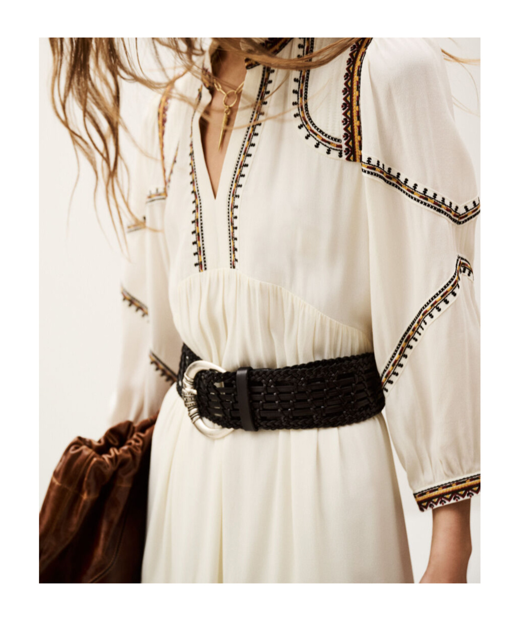 Bash Tunia Long Dress In White