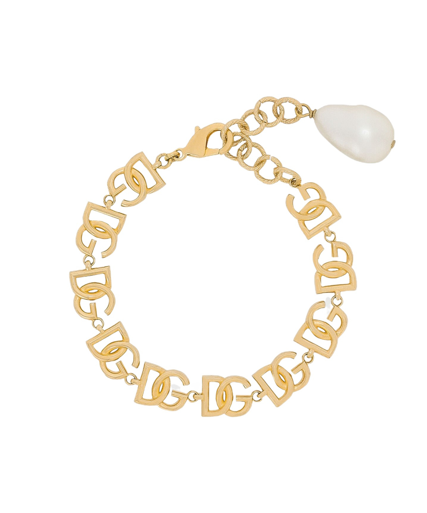 Dolce & Gabbana Logo-plaque Polished-finish Bracelet In Yellow