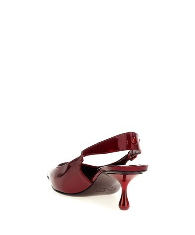 Jimmy Choo Amel 50 Embellished Mirrored-leather Slingback Pumps In Red