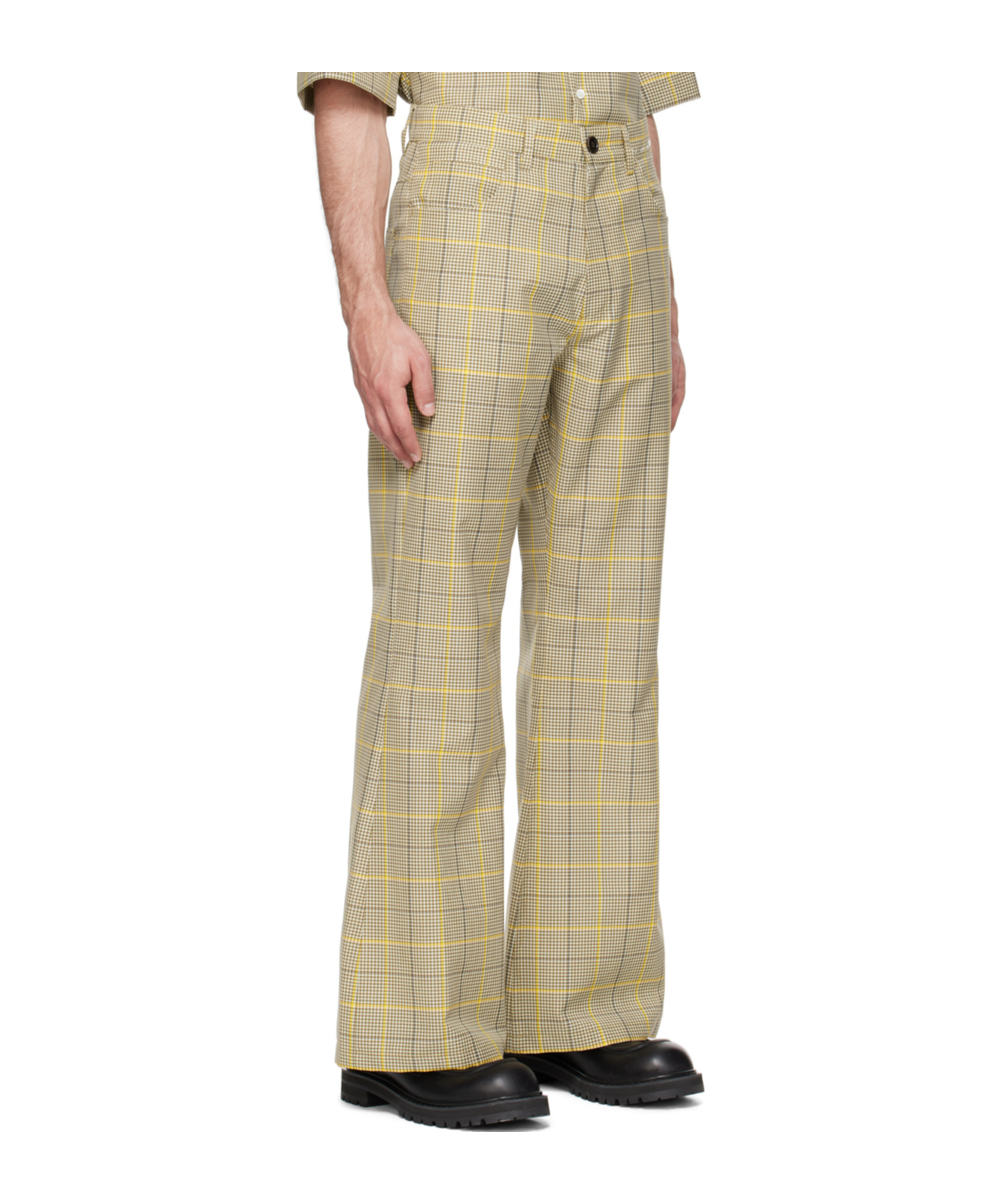 Marni Microcheck Trousers In Nude