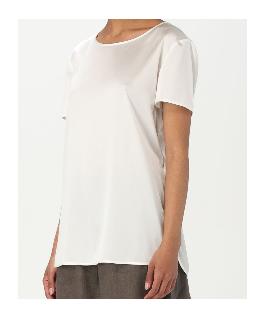 Max Mara Dida Satin T-shirt In White
