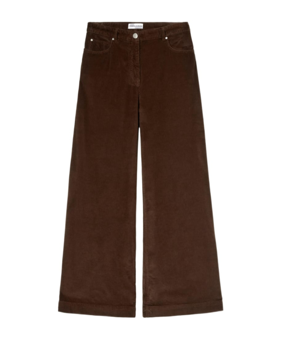 Pinko Corduroy Flared Trousers In Brown