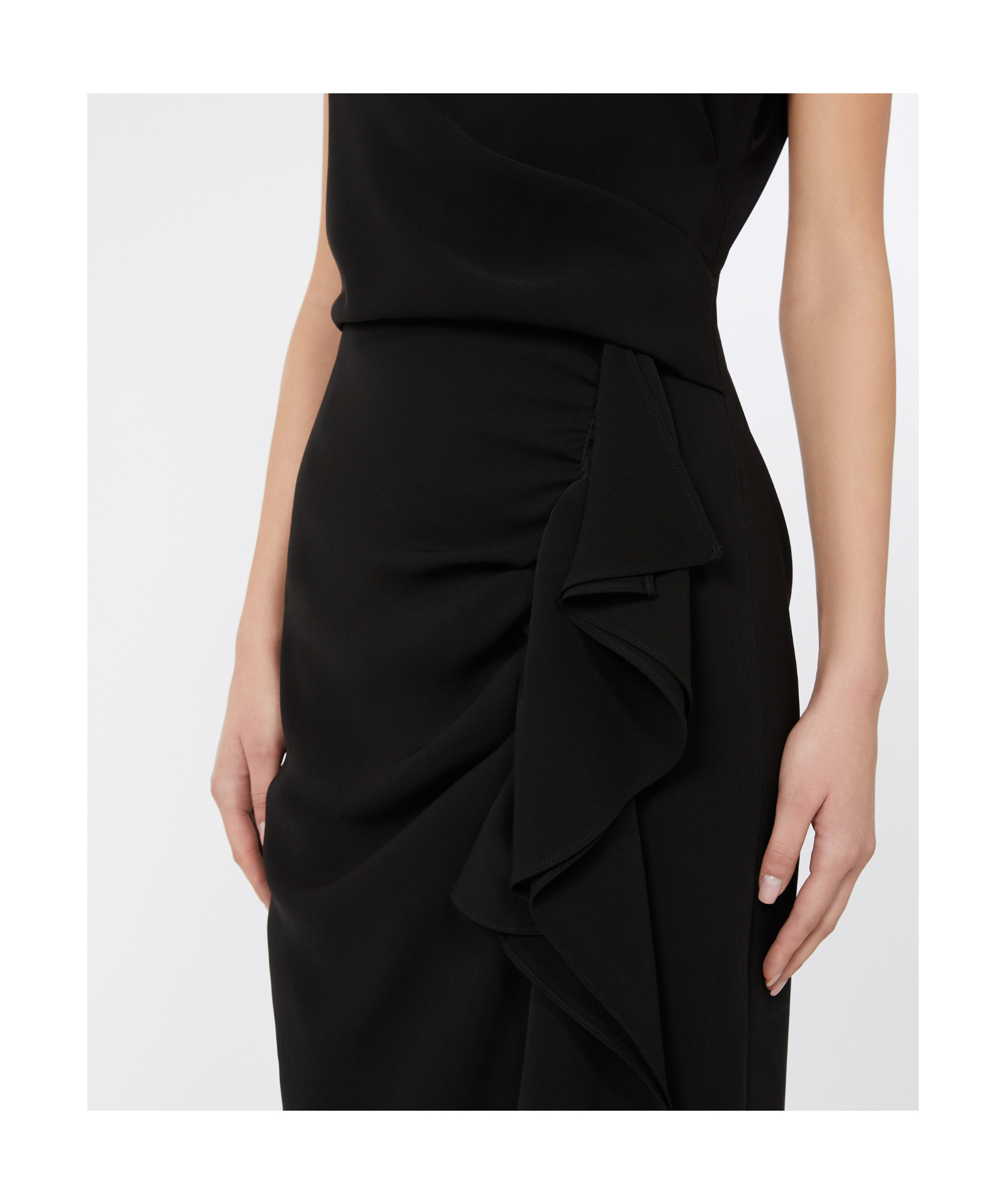 Max Mara Aia Black Lightweight Cady Dress In Black