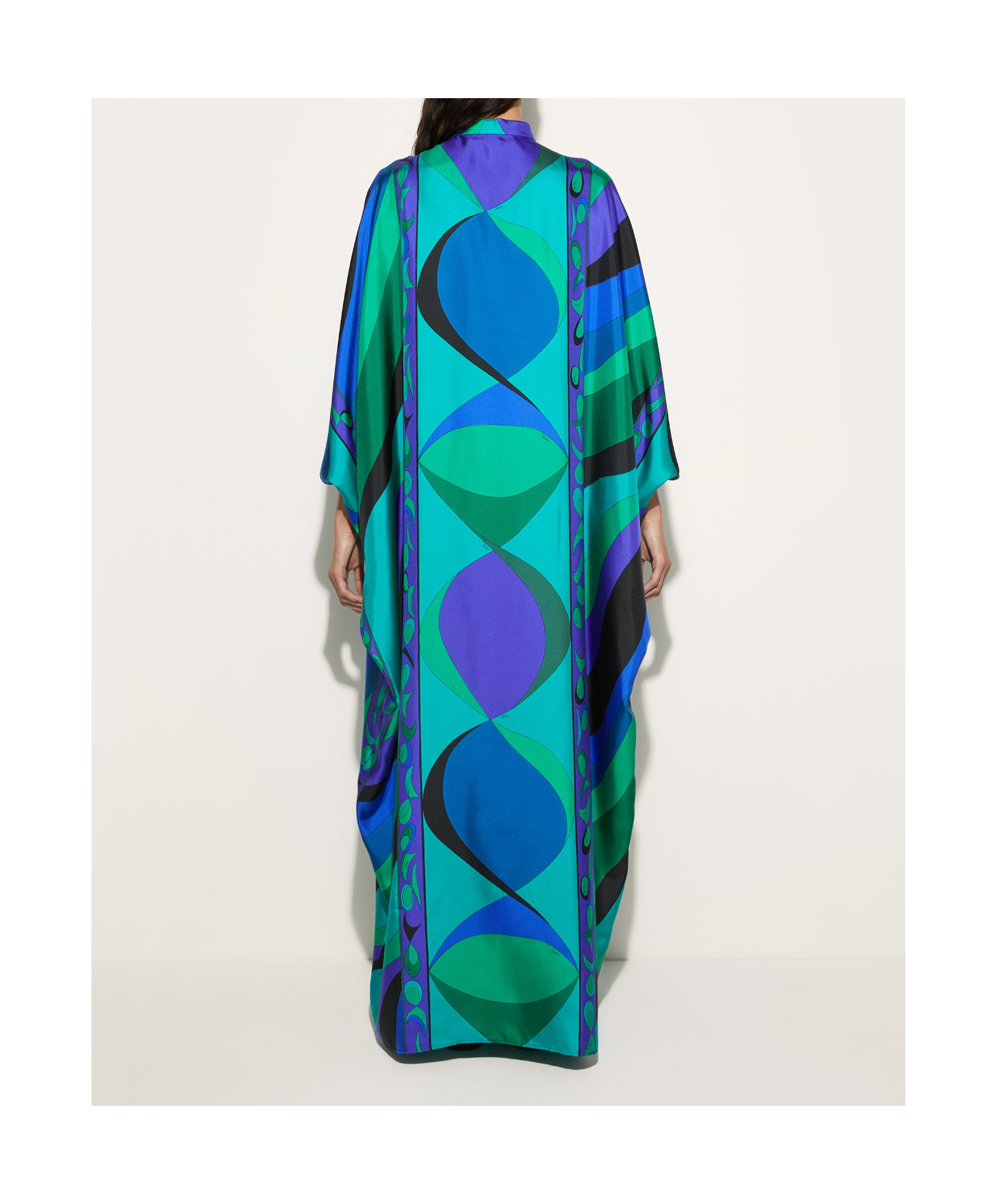 Pucci Pesci Print Maxi Kaftan In Blue