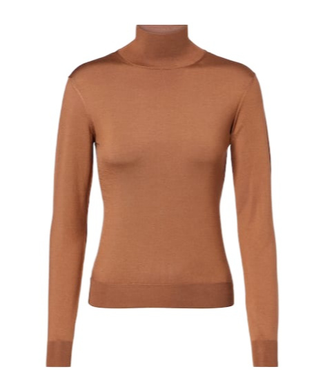 Ralph Lauren Silk-blend Jersey Sweater In Brown