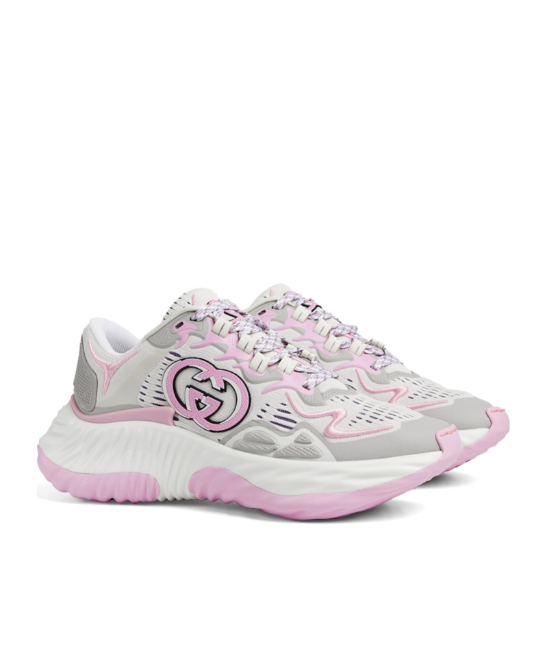Gucci Ripple Lace-up Sneakers In White