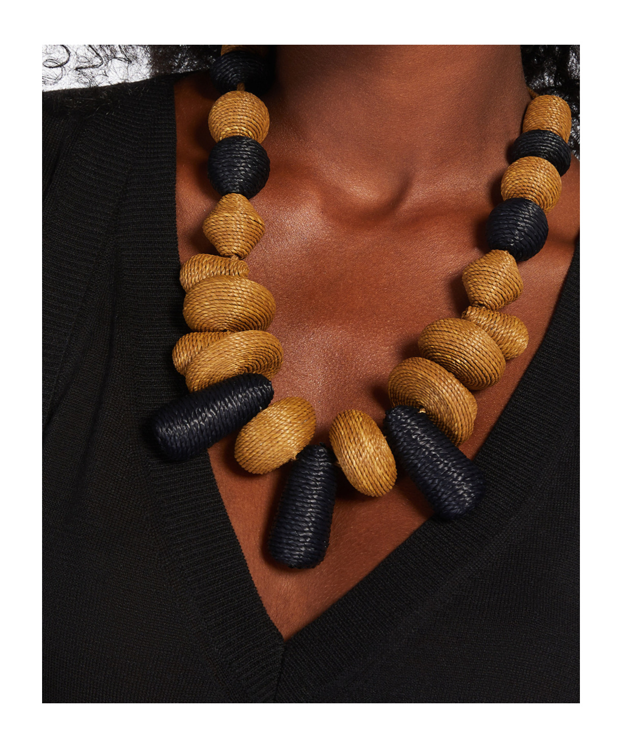 Weekend Max Mara Long Straw Necklace In Yellow