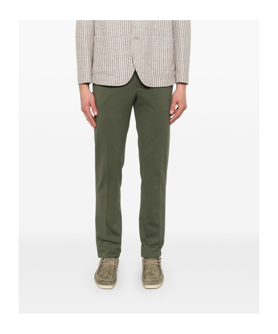 Circolo 1901 Straight Leg Cotton Trousers With Pockets In Green