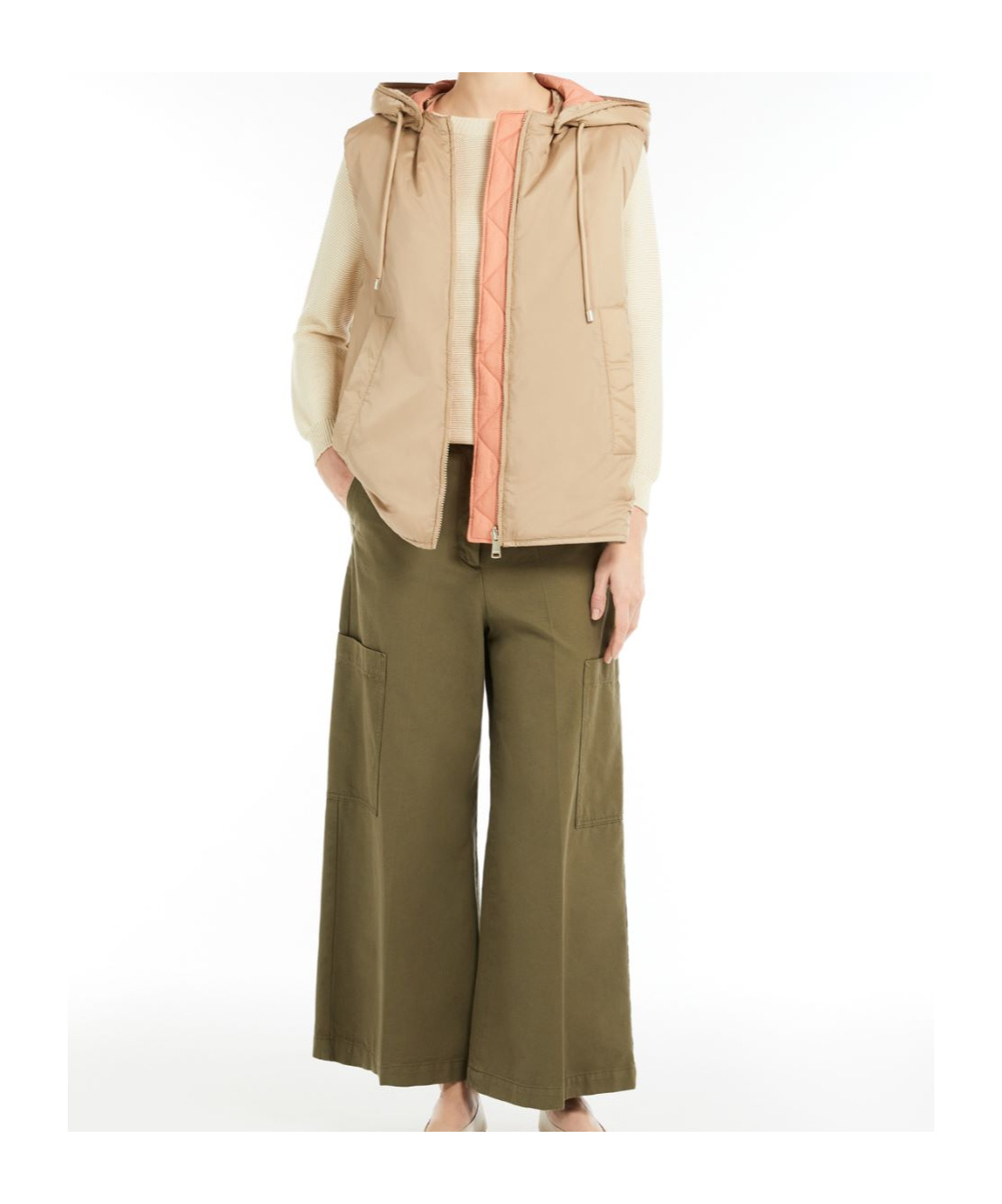 Weekend Max Mara Double-sided Vest In Nude