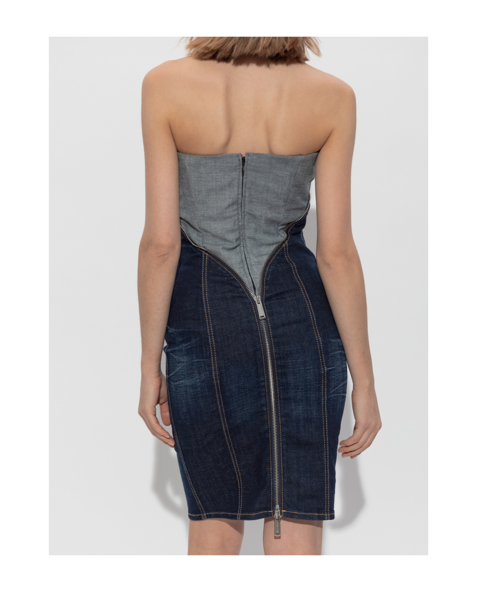 Dsquared2 Upside Denim Mini Dress In Black