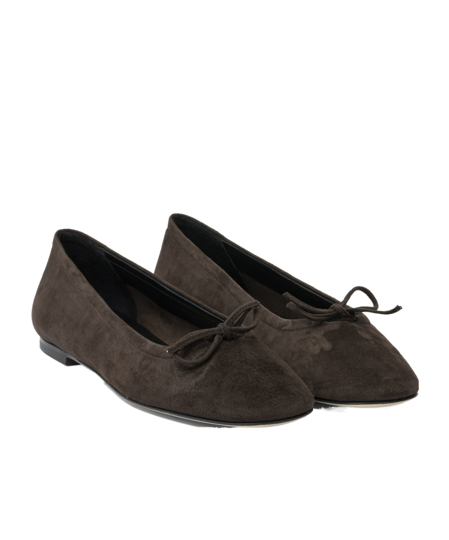Aeyde Bow Suede Ballet Flats In Brown