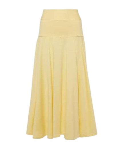 Plan C Pleated Knit Midi Skirt In Yellow