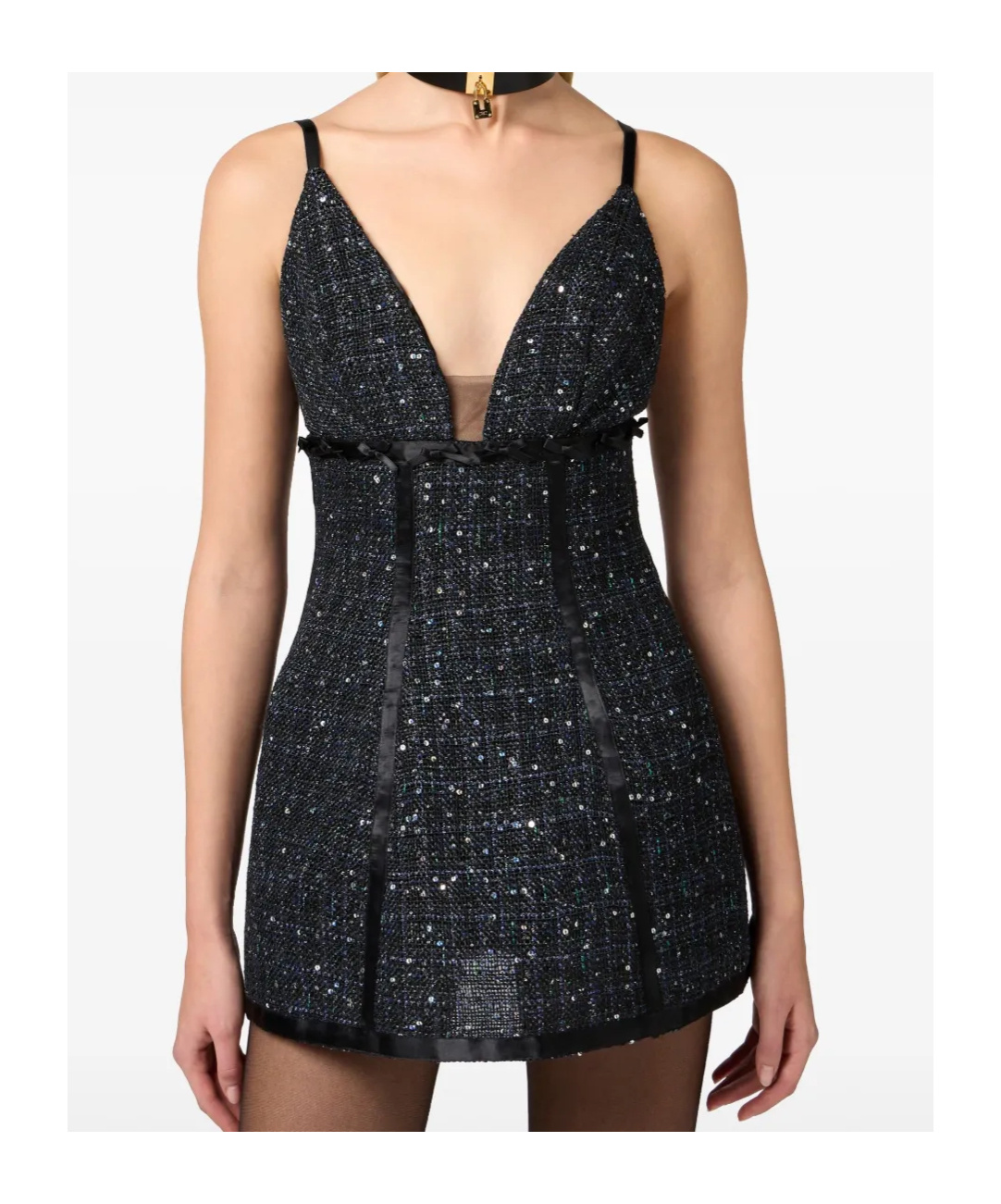 Elisabetta Franchi Sequin-embellished Tweed Mini Dress