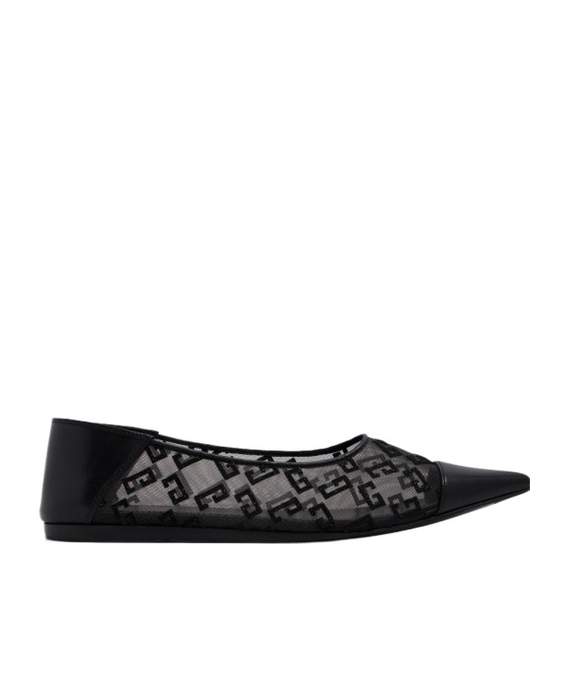 Givenchy Mesh Pointed Ballerina Shoes In Black