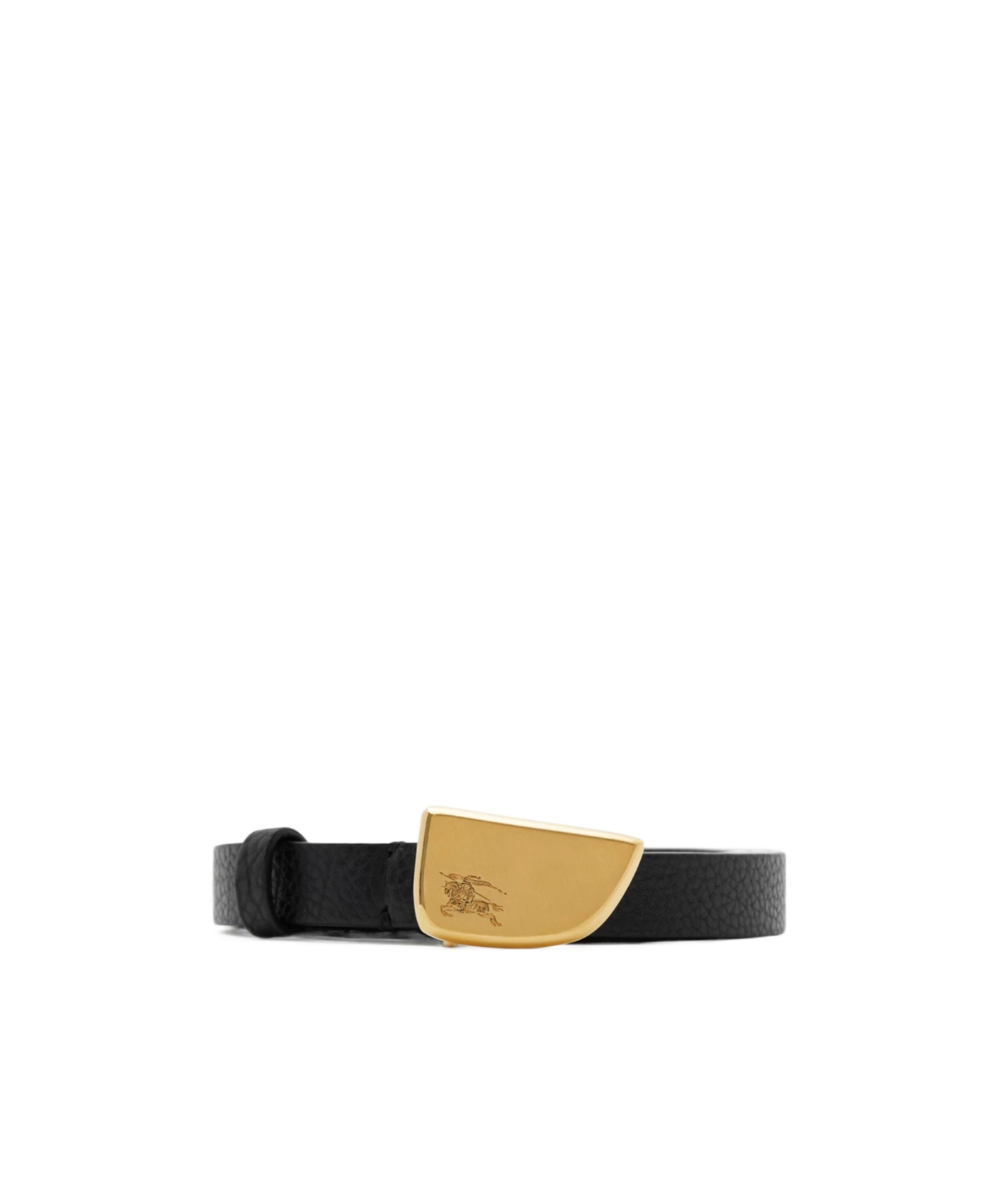 Burberry Shield Ekd Leather Belt In Black