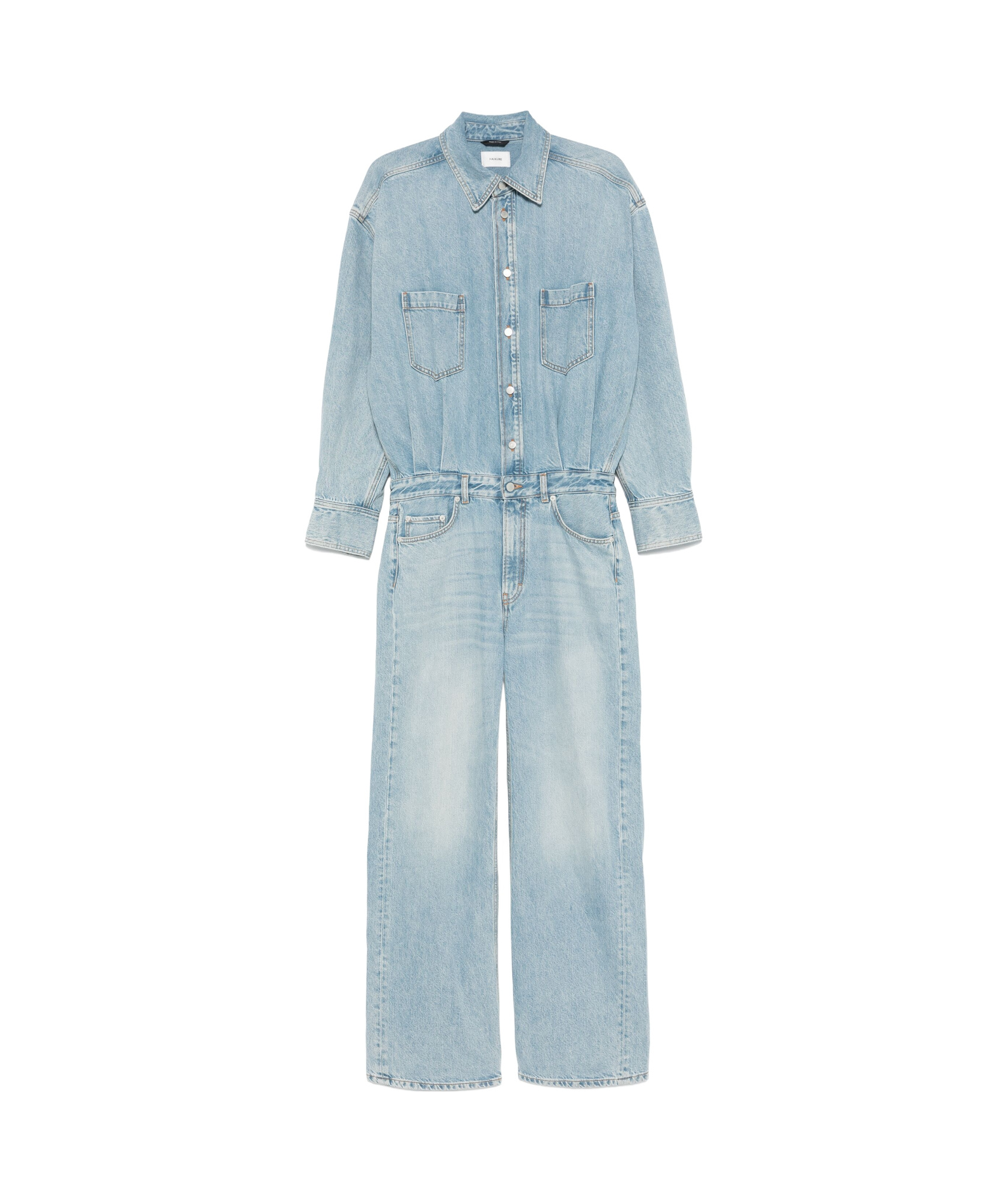 Shop Haikure Tilda Denim Jumpsuit In Gray