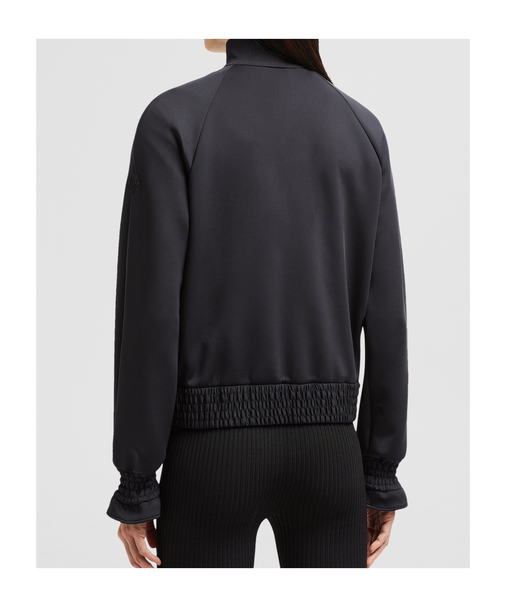 Moncler Black Stretch Polyester Sweatshirt In Black