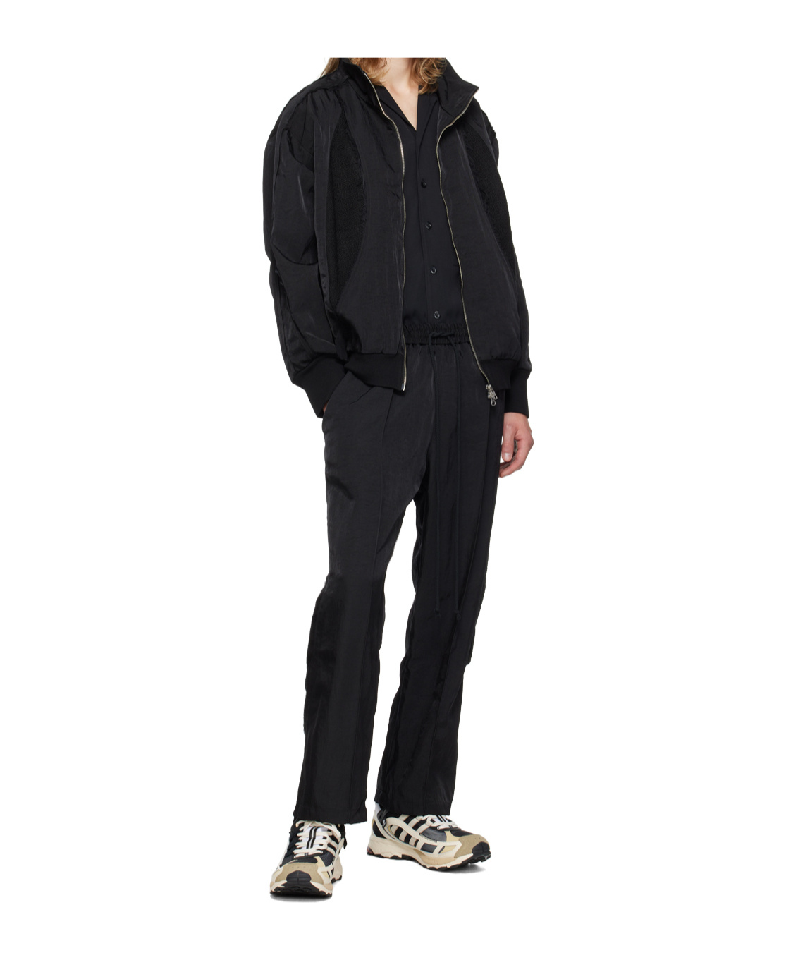 Song For The Mute Zippered Long Sleeve Casual Jacket In Black