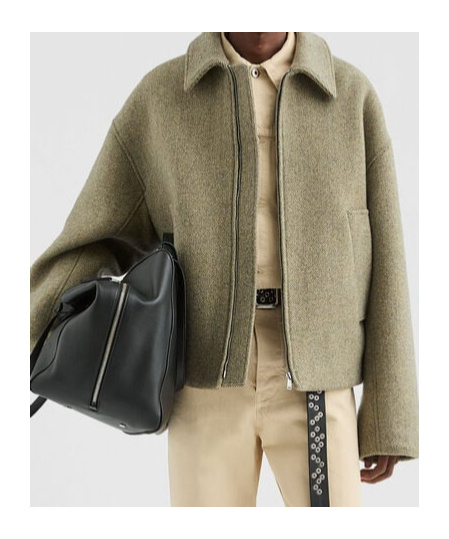 Jil Sander Wool Gabardine Padded Blouson In Green