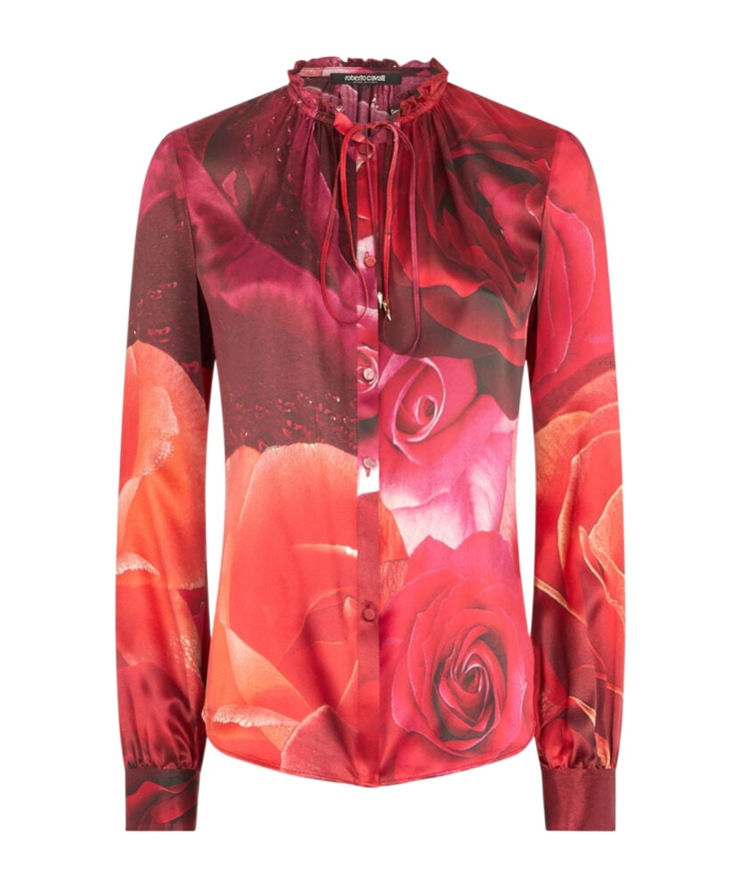 Shop Roberto Cavalli Floral Silk Shirt
