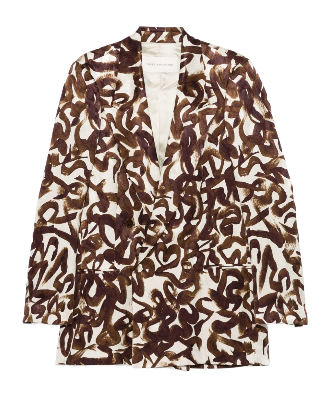Dries Van Noten Sophisticated Jacquard Patterned Jacket In Multi