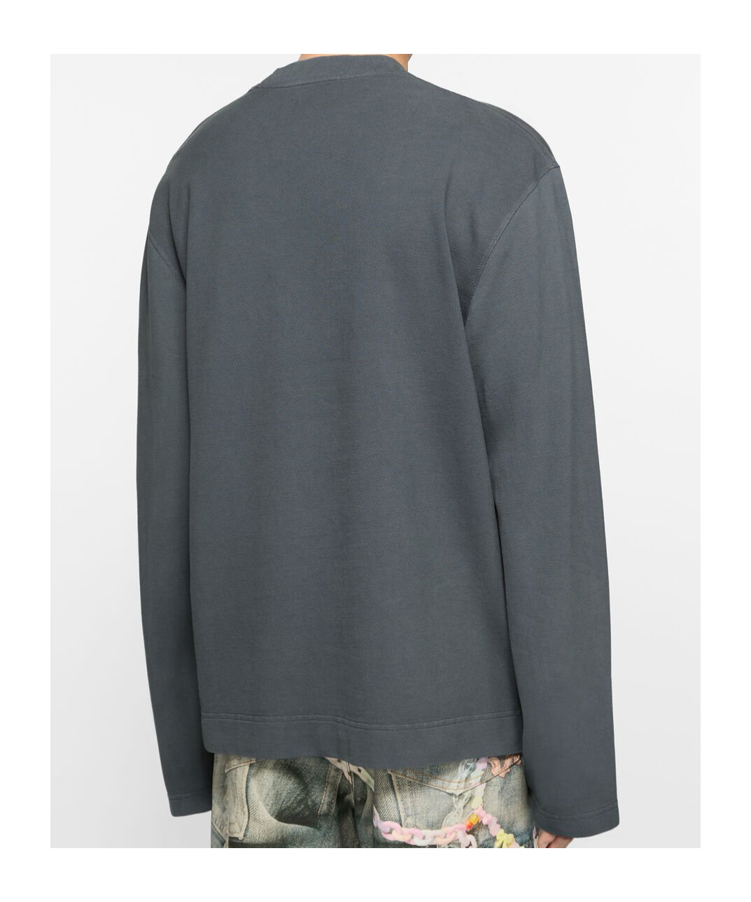 Acne Studios Round Collar And Long-sleeved T-shirt In Black