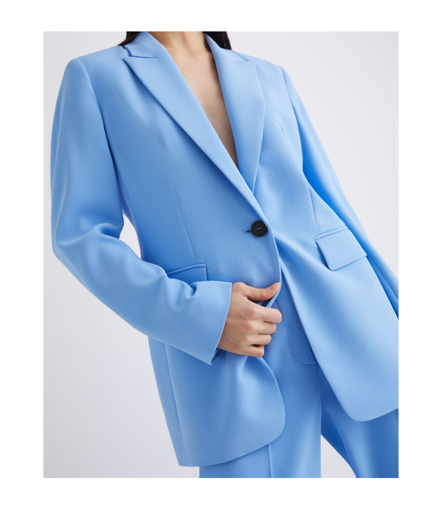 Marella Single-breasted Envers Satin Jacket In Blue