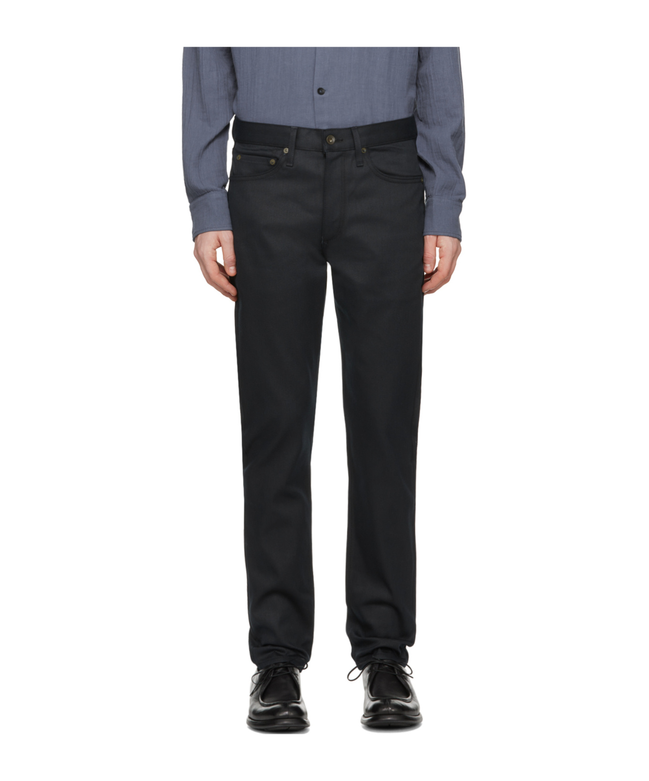 Rag & Bone Belt Ring Denim Trousers In Black