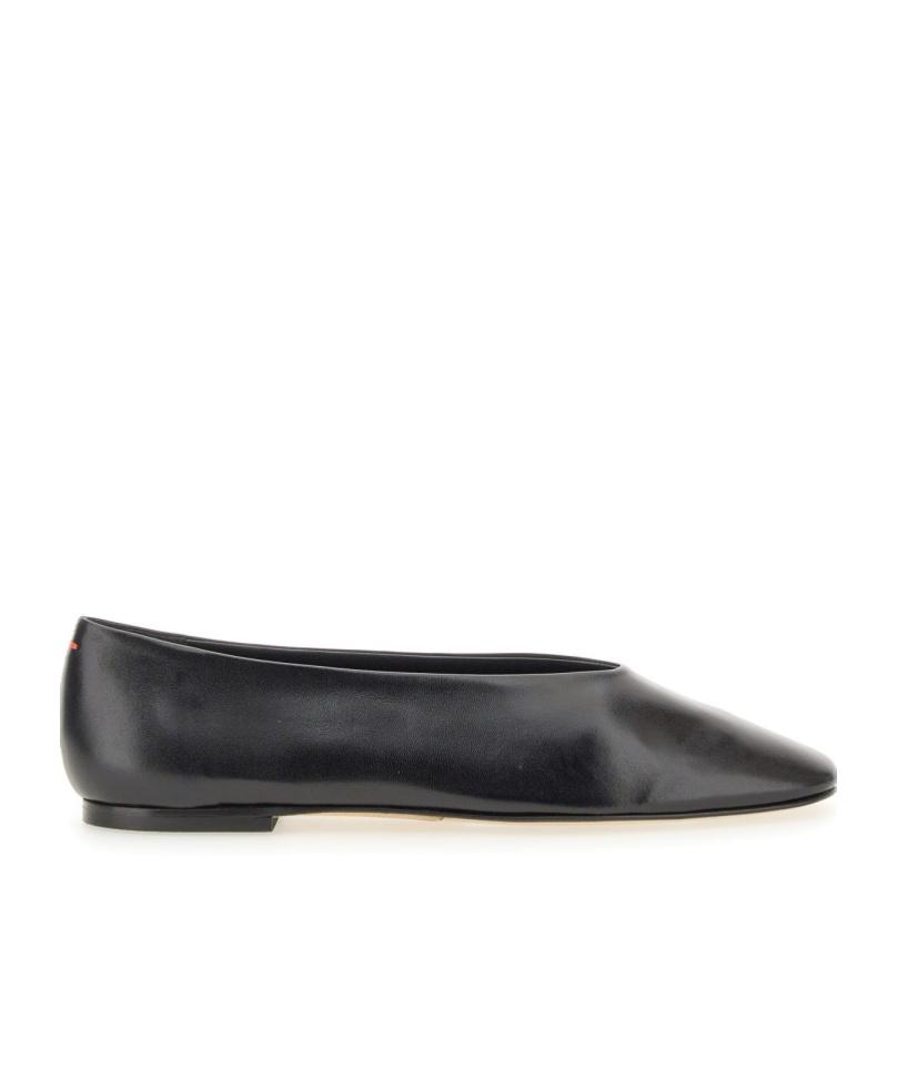 Aeyde Black Moa Nappa Ballerina Flats In Black