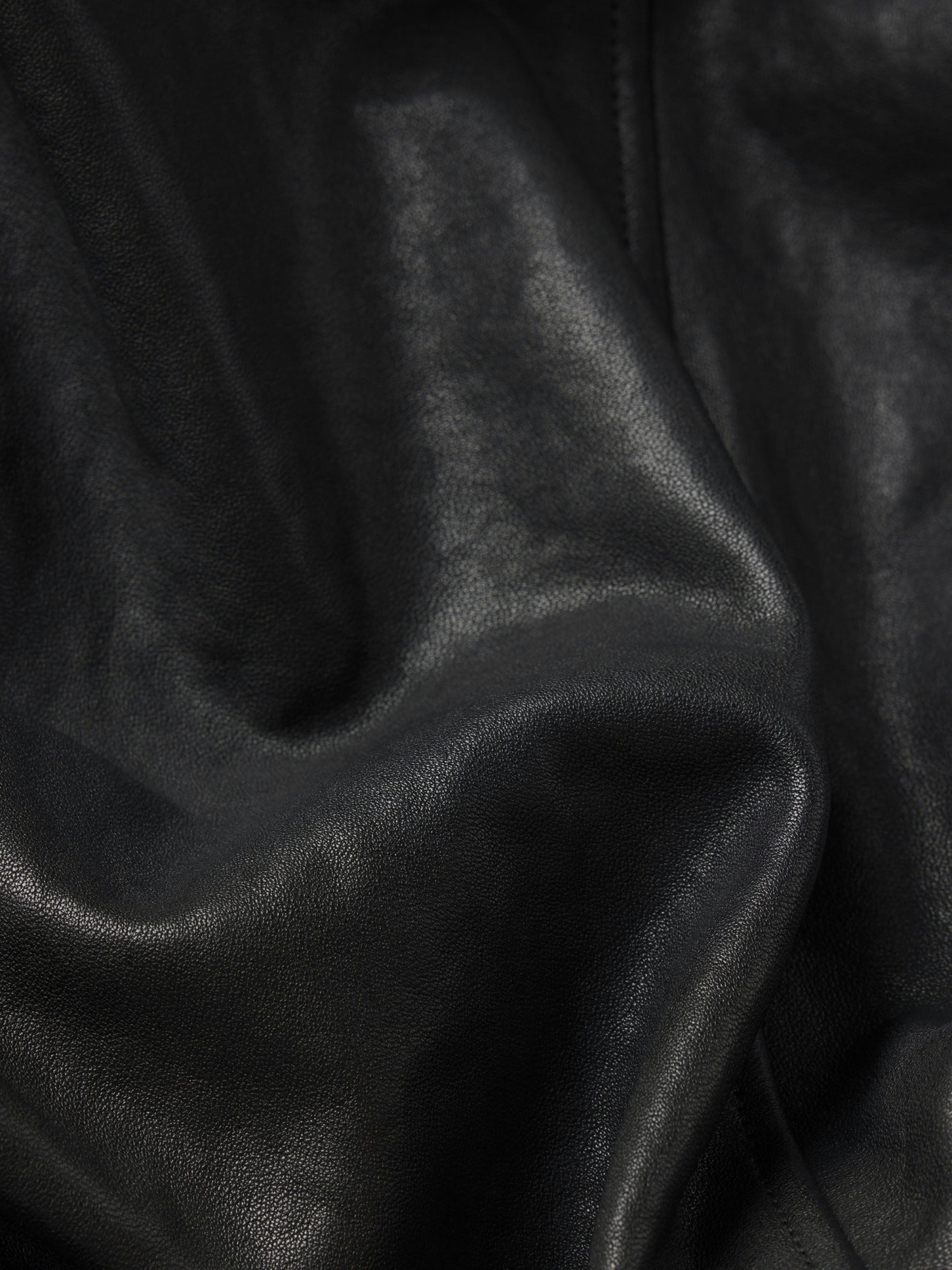 Frame Zip-front Leather Jacket In Black